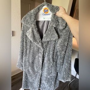 Kenneth Cole leopard print fur coat